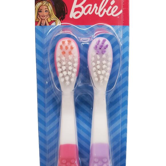Barbie Pink Toothbrushes BrushBuddies 2 Pack Barbie Soft Toothbrush - Picture 3 of 14